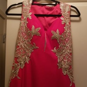RED maxi evening dress size small